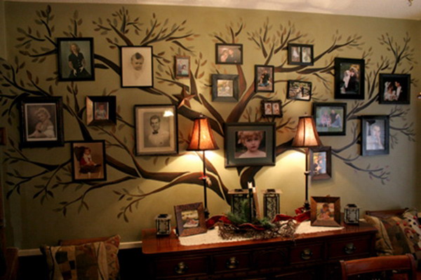 Роспись стен с фотографиями семьи