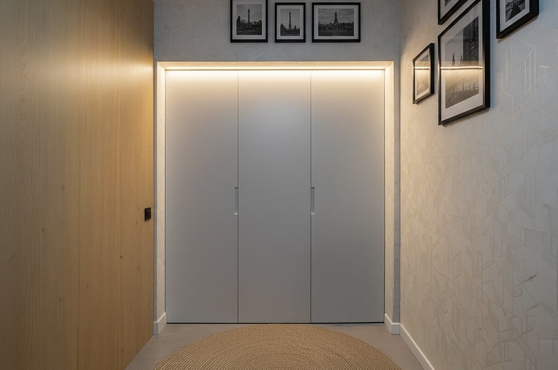 Встроенный шкаф с подсветкой