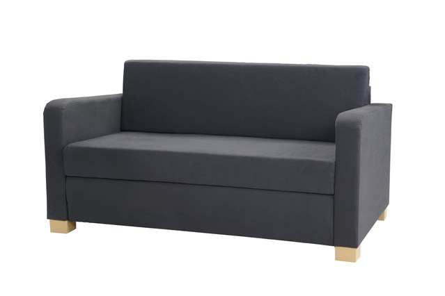 Серый диван узкой формы