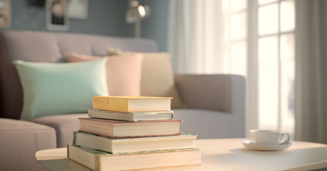 Светлая гостиная с книгами и мягкой мебелью Bridgerton decor