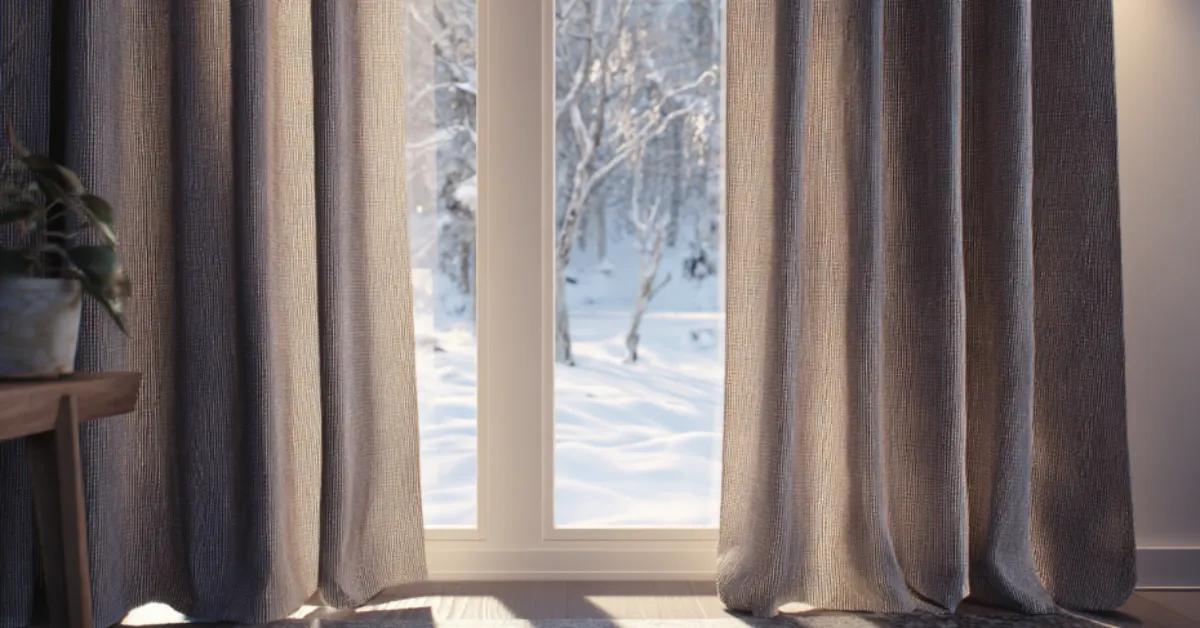 Теплые плотные шторы у зимнего окна Bridgerton decor