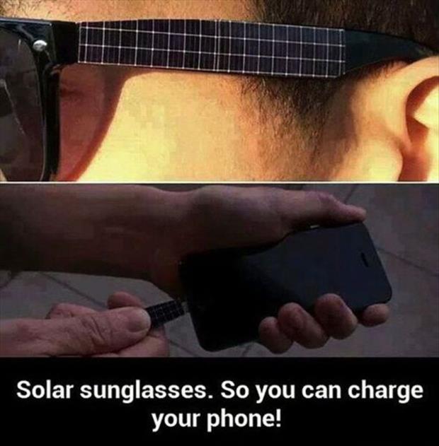 Зарядное устройство в солнцезащитных очках