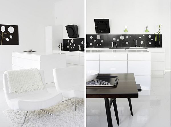 Чудесный дизайн интерьера квартиры в стиле минимализм в чёрно-белых тонах
