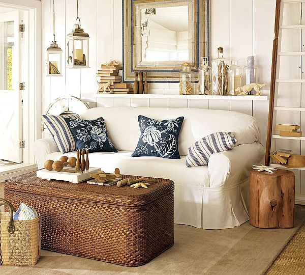Белый цвет в дизайне интерьера: мягкий диван