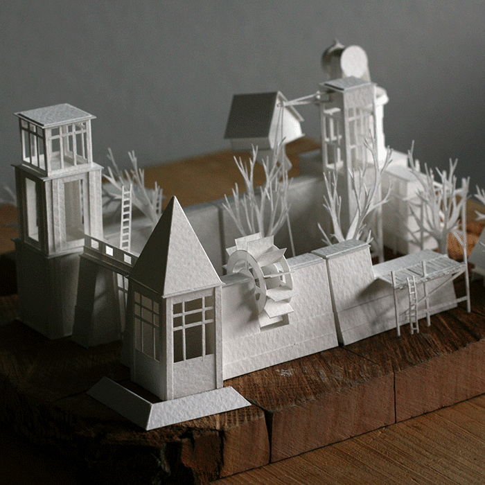 Завершённый проект Чарльза Янга: бумажные модели архитектурных объектов города Пепейрхольм