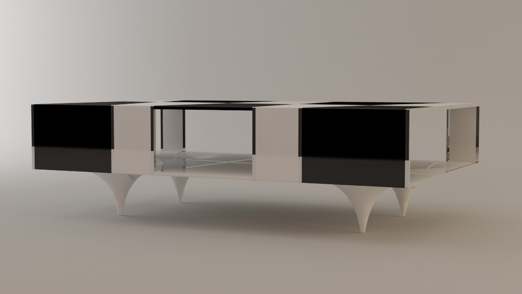 Великолепный кофейный столик из черно-белых блоков