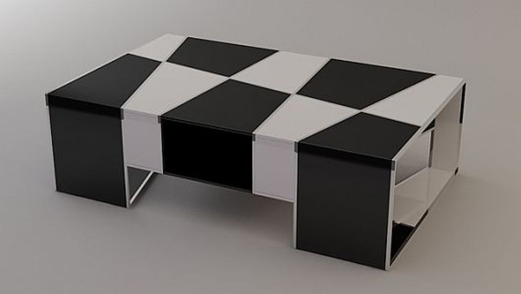 Потрясающий кофейный столик из черно-белых блоков