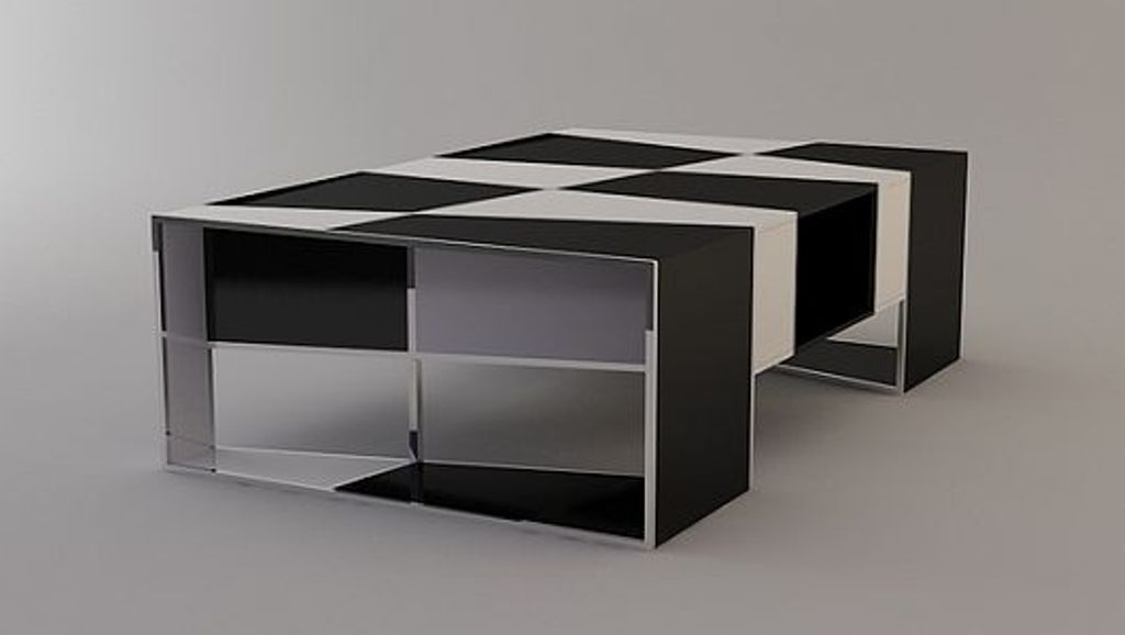 Шикарный кофейный столик из черно-белых блоков