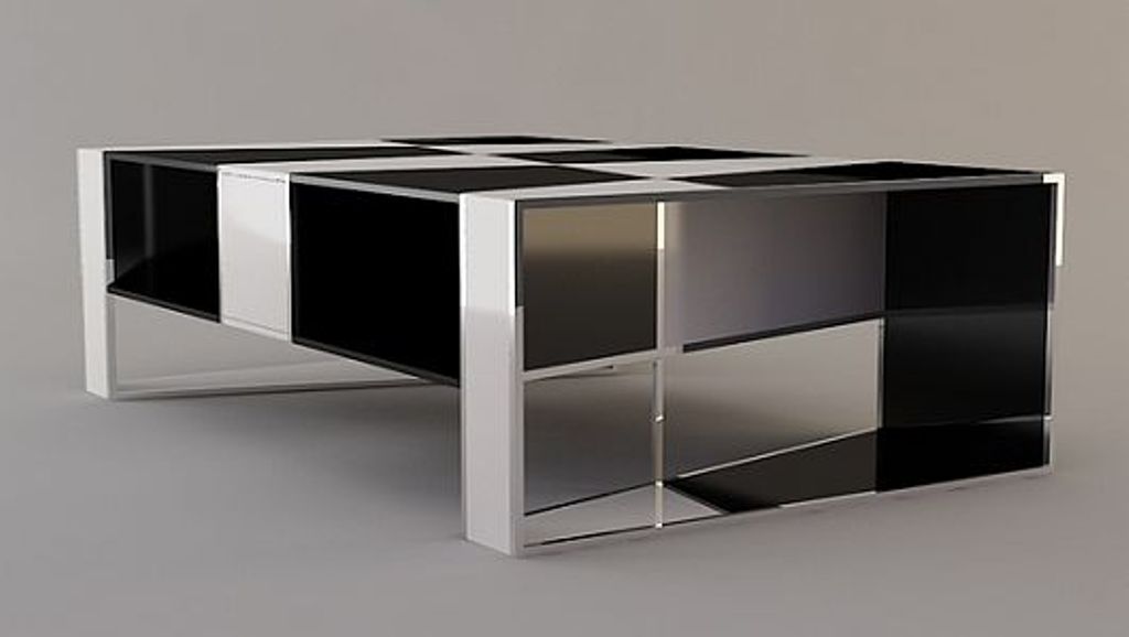 Крутой кофейный столик из черно-белых блоков