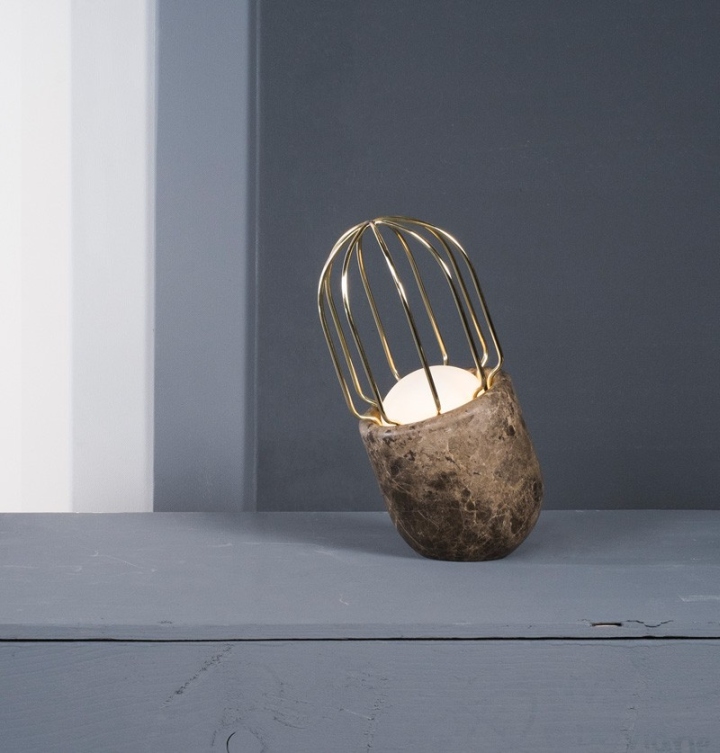 Уникальная мраморная настольная лампа от Dan Yeffet для Collection Particuliere