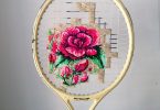 Красочные вышивки на сетках теннисных и бадминтонных ракеток от художницы Даниэллы Клаф
