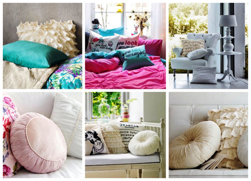 Декоративные подушки на диване в интерьере