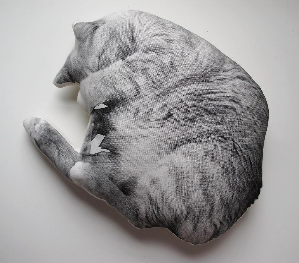Спящий кот-подушка