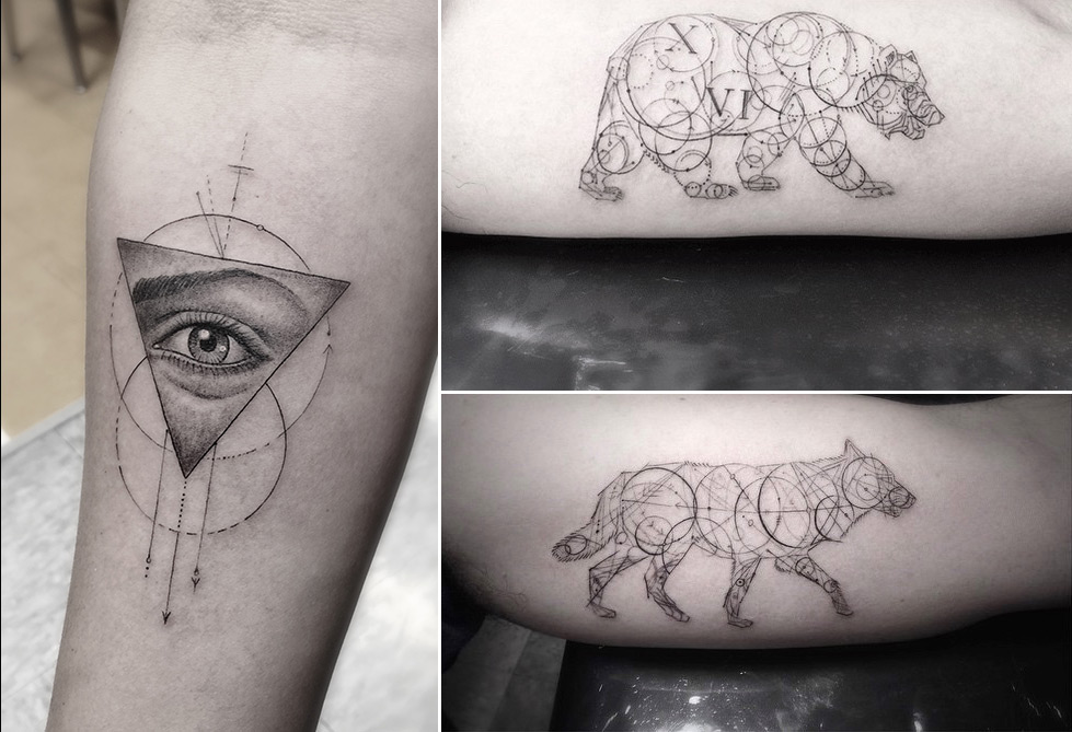 Доктору Ву совместил в тату образы хищных зверей, изображения человеческих органов с геометрическими узорами
