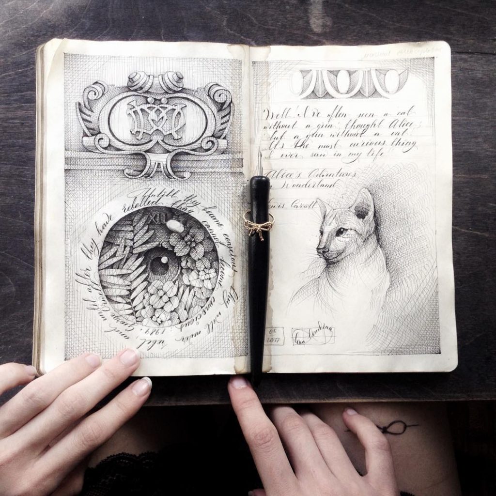 Скетч-альбомы с мистическими иллюстрациями Елены Лимкиной