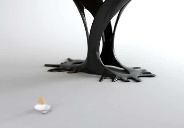 Элегантная ножка из черного металло-пластика