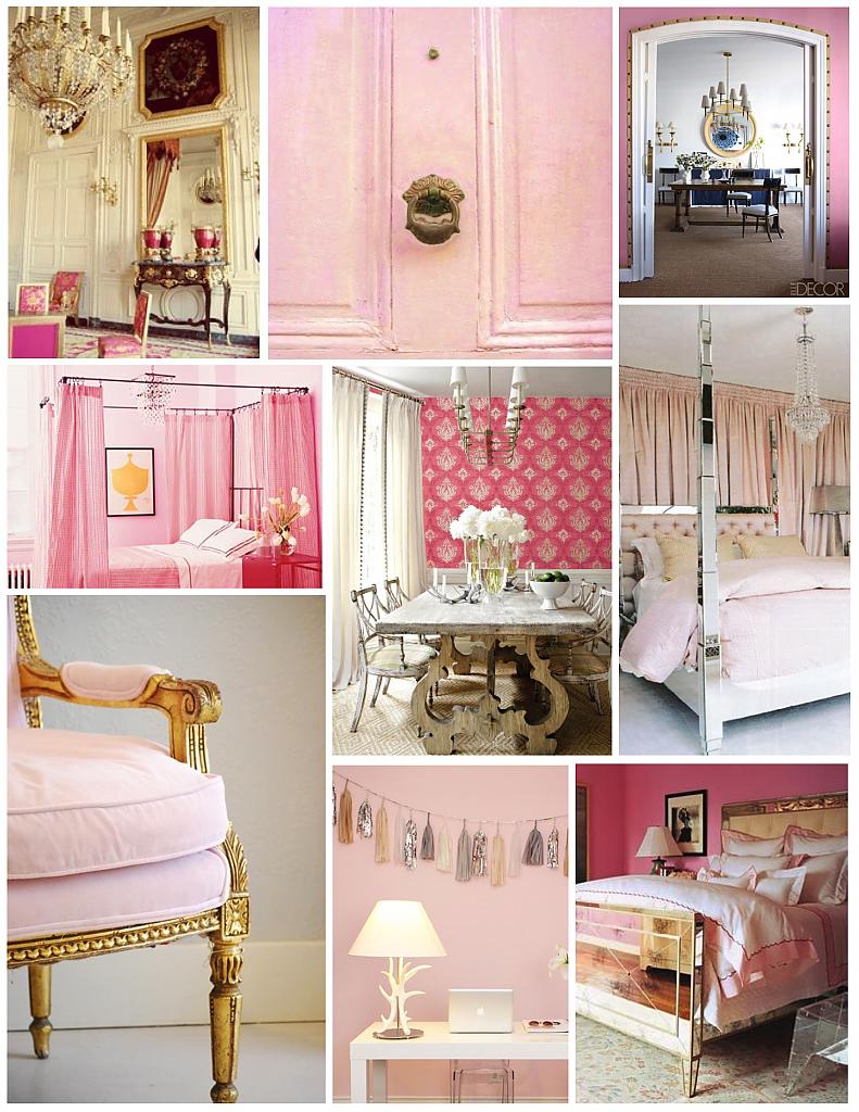 Обивка и стены в розовом цвете
