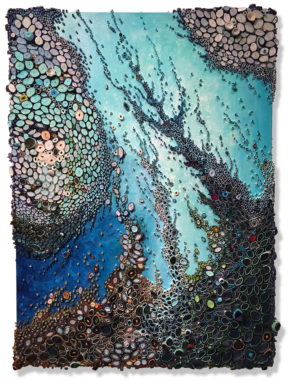 Океанские пейзажи от Эми Дженсер: рулончики из тутовой бумаги вместо красок