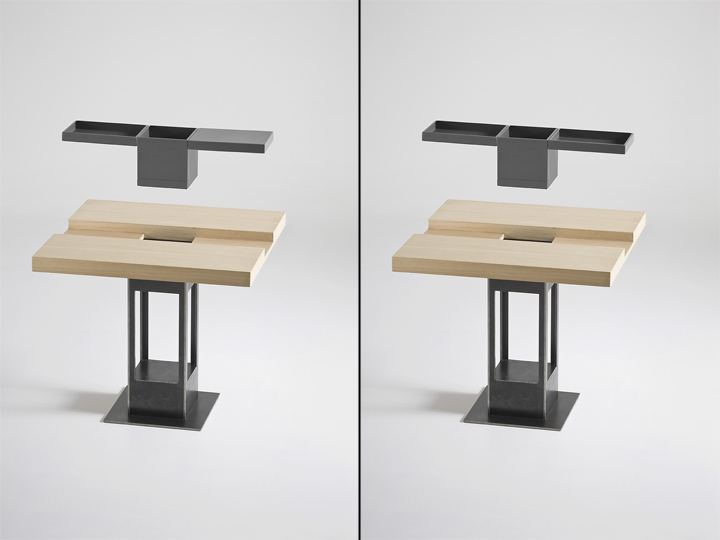 Дизайнерский столик из дерева и металла