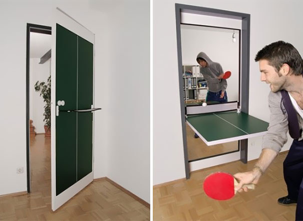 Дверь-трансформер для игры в настольный теннис