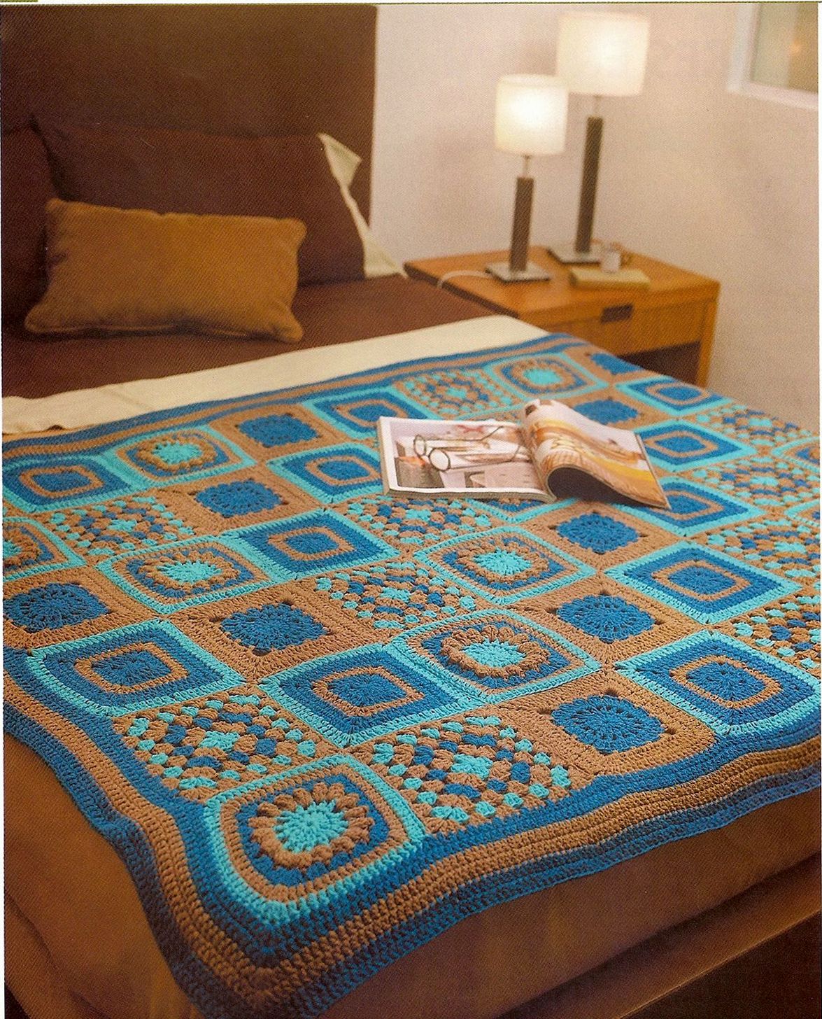 Вязанное одеяло в интерьере