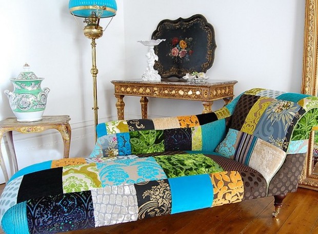 Лоскутное одеяло в декоре уголка для отдыха