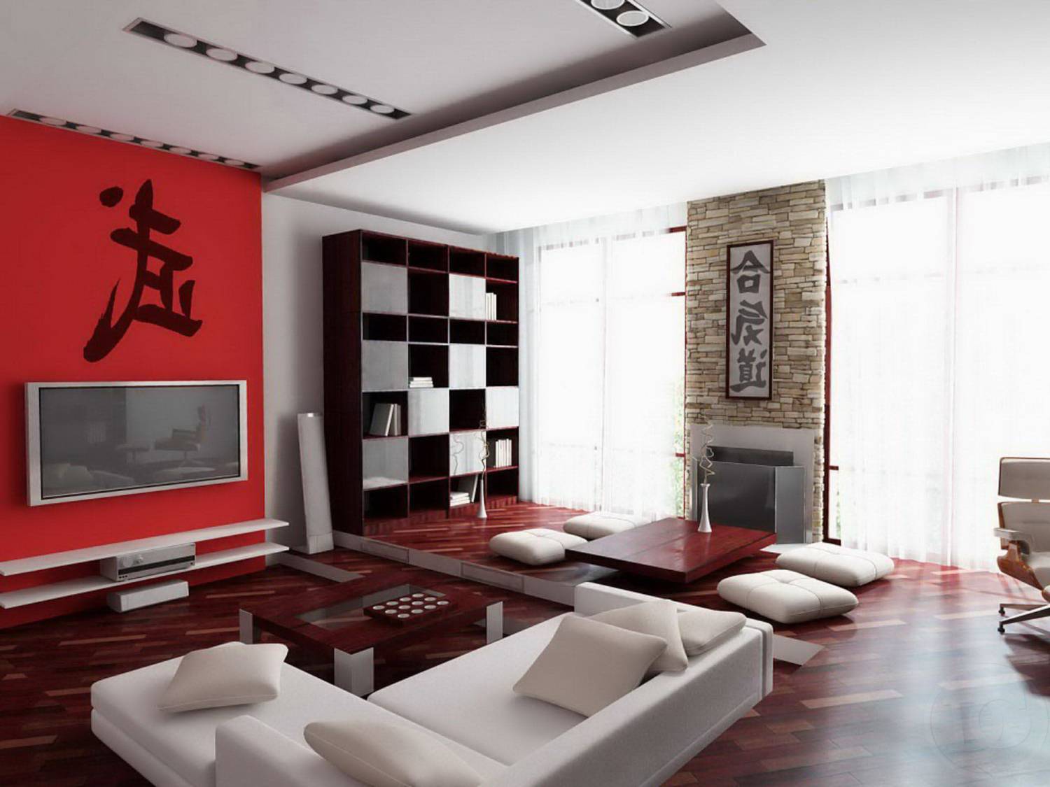 Изысканный дизайн интерьера помещения в японском стиле