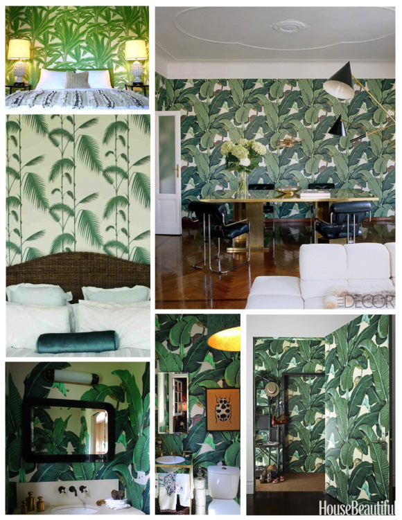 Декор стен в пальмовых листьях