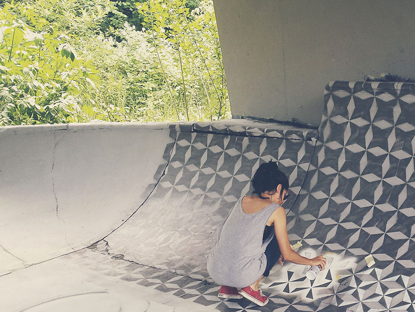 Окрашенные плитки полов: вмешательства в заброшенные пространства в городскую среду от Хавьера де Риба