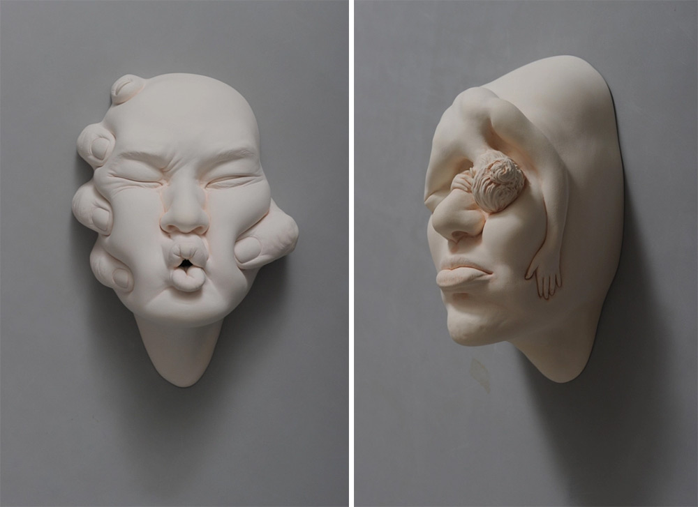 Джонсон Цанг: фарфоровые скульптуры с комическим морфингом лиц