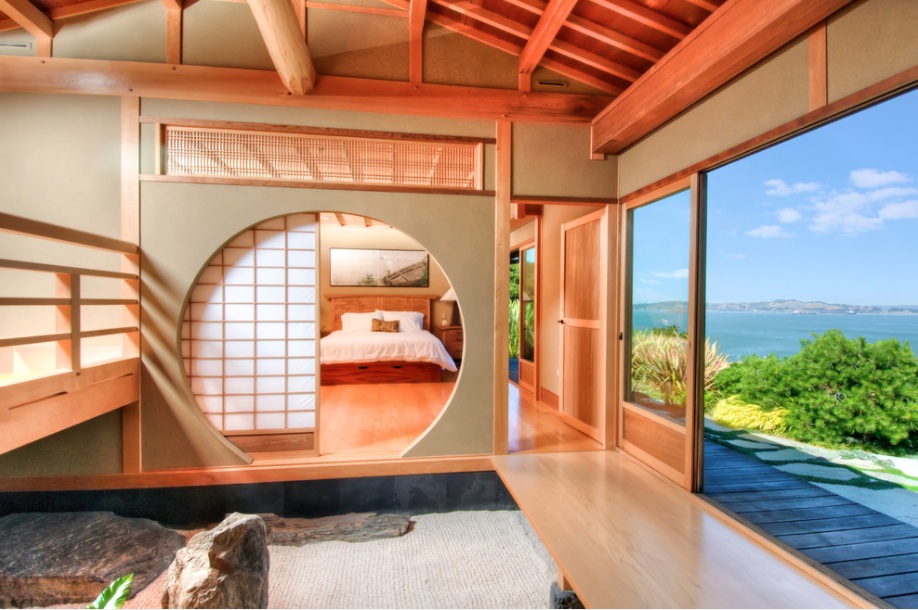 Оформление интерьера спальни в японском стиле