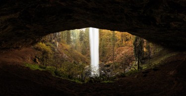 Джаред Декер: снимок Северного водопада в Орегоне с необычного ракурса