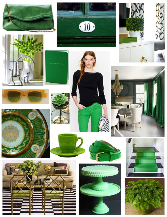 Зелёный цвет в гардеробе и интерьере