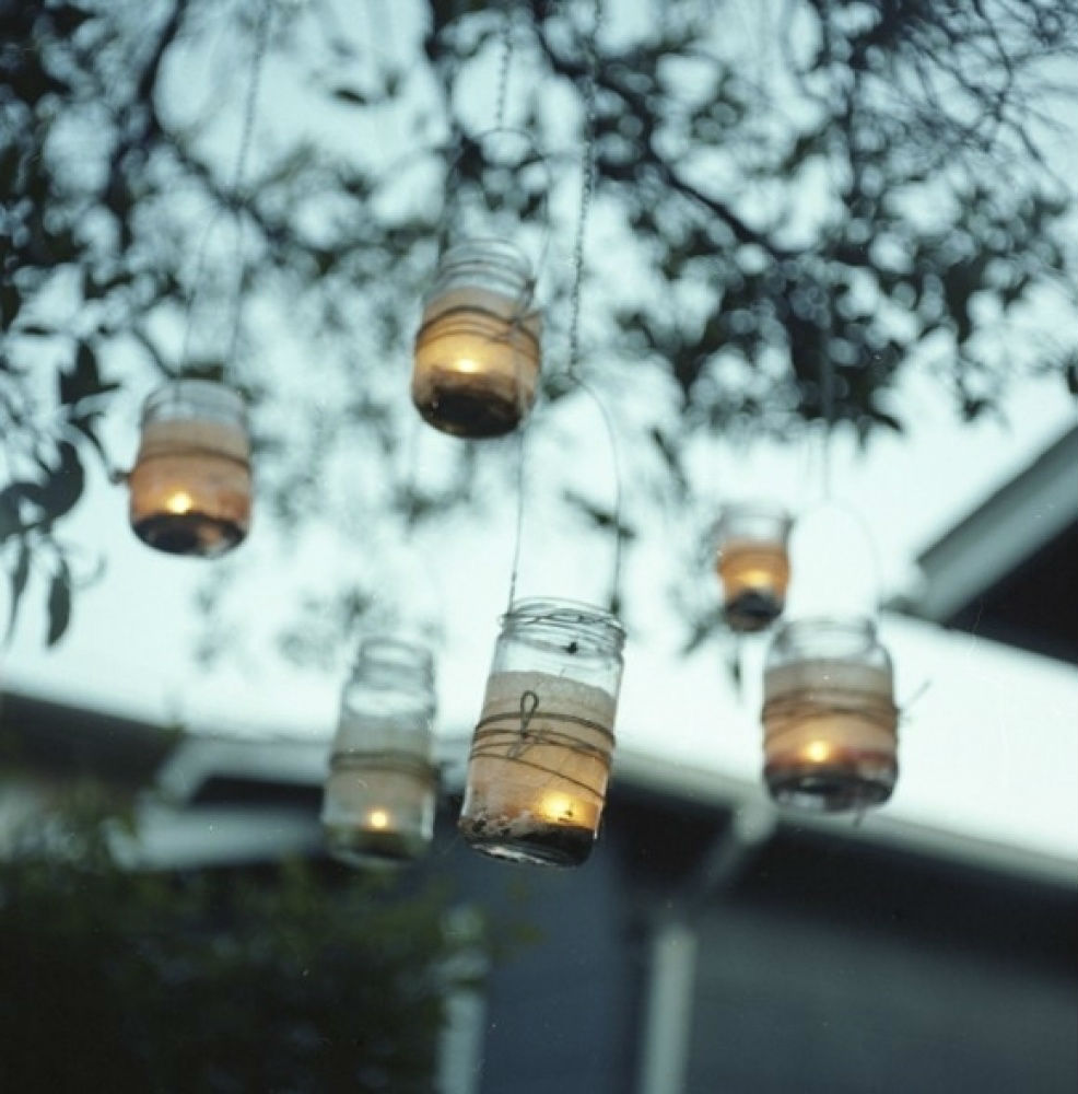 Подвесные светильники из баночек