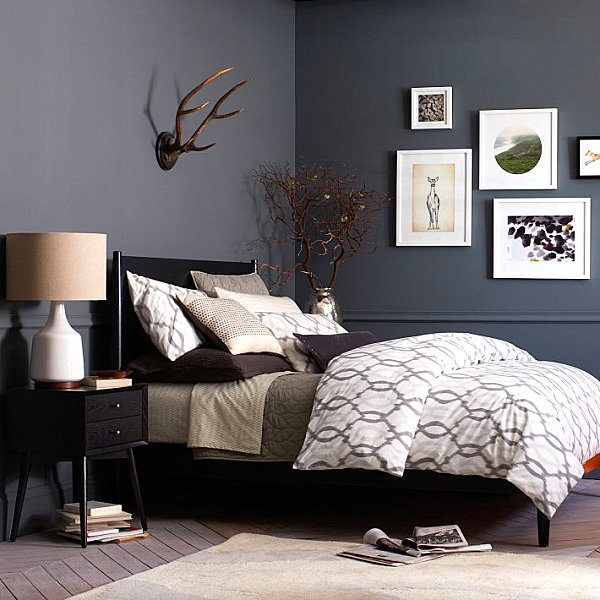 Прекрасная мебель для спальни в черном цвете