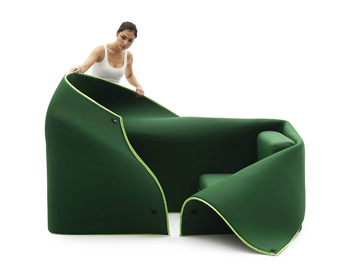 Функциональный диван Sosia в зеленом цвете от Emanuele Magini