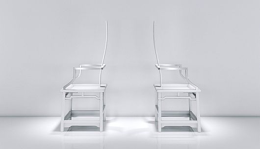 Уникальные стулья с прямыми спинками - вид сбоку