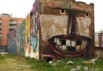 Уличное искусство в Барселоне: лицо на фреске от художника Penao