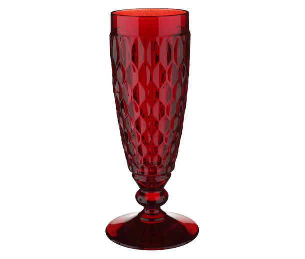 Длинный изящный бокал из красного стекла