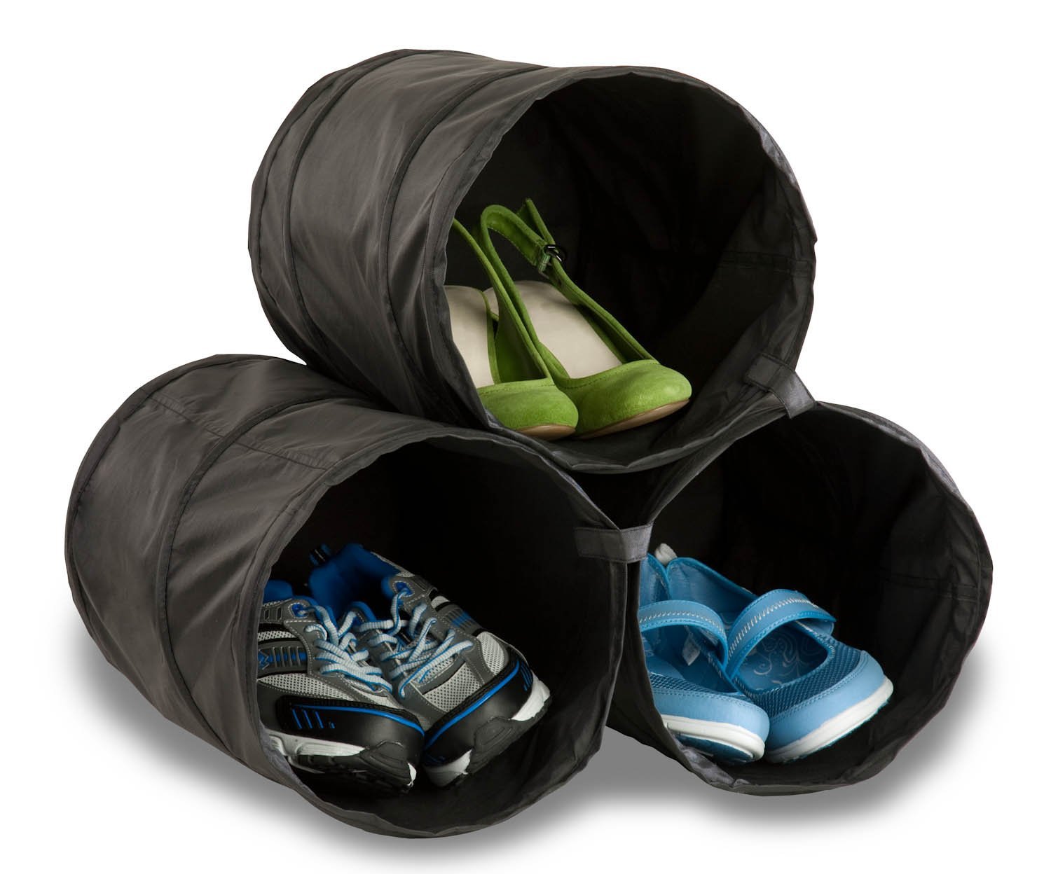 Круглая система из ткани для хранения обуви