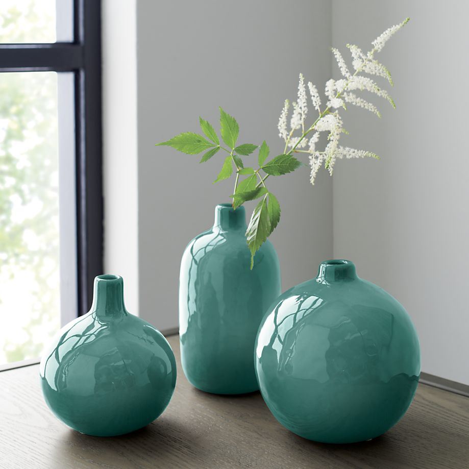 Керамические вазы бирюзового цвета