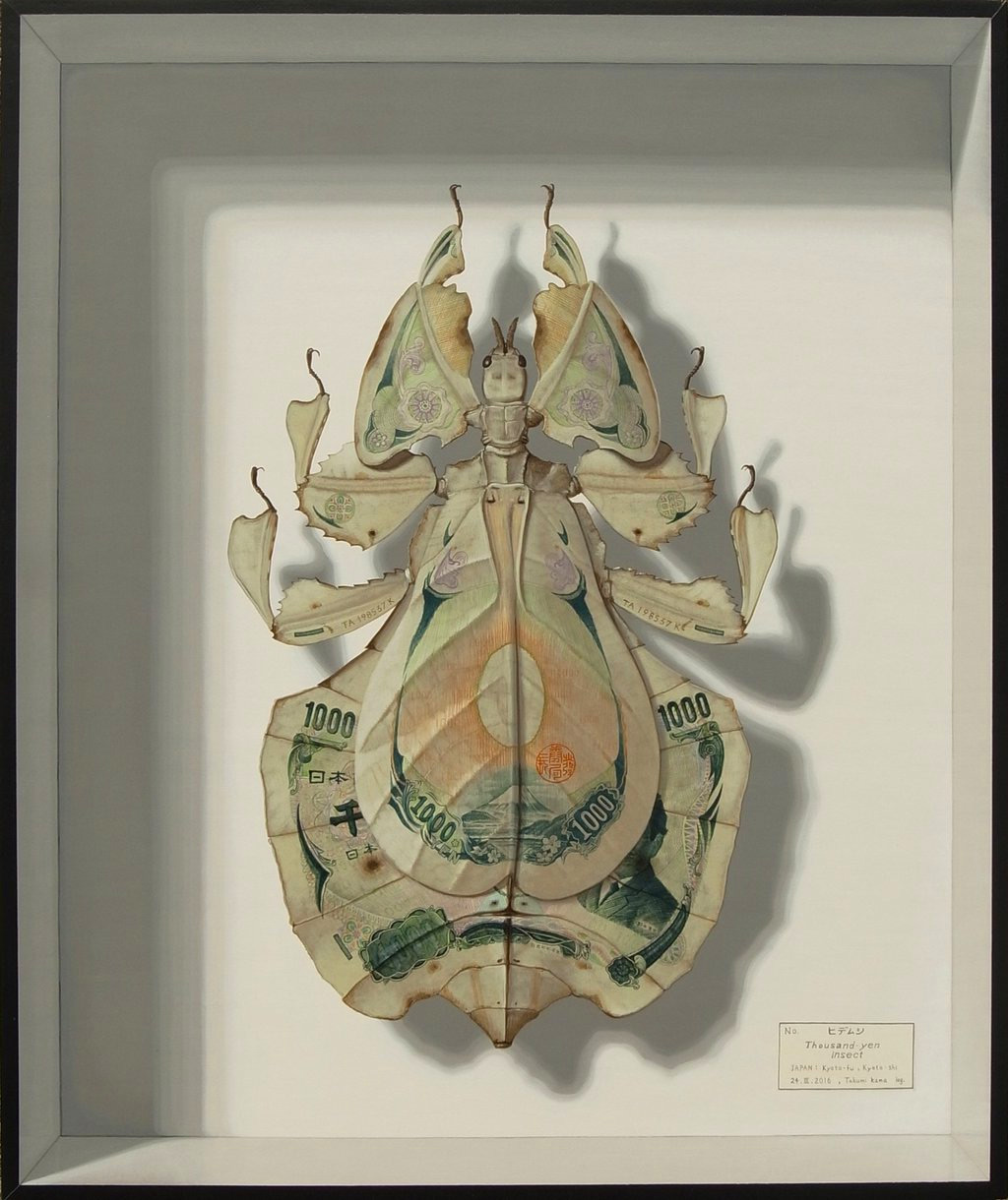 Гиперреалистичные картины Такуми Кама: мимикрия придуманных насекомых