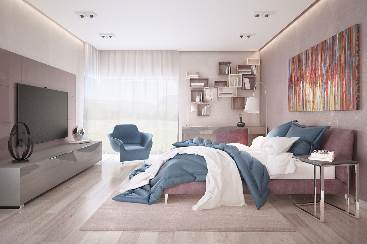 Дизайн интерьера спальни в теплых тонах